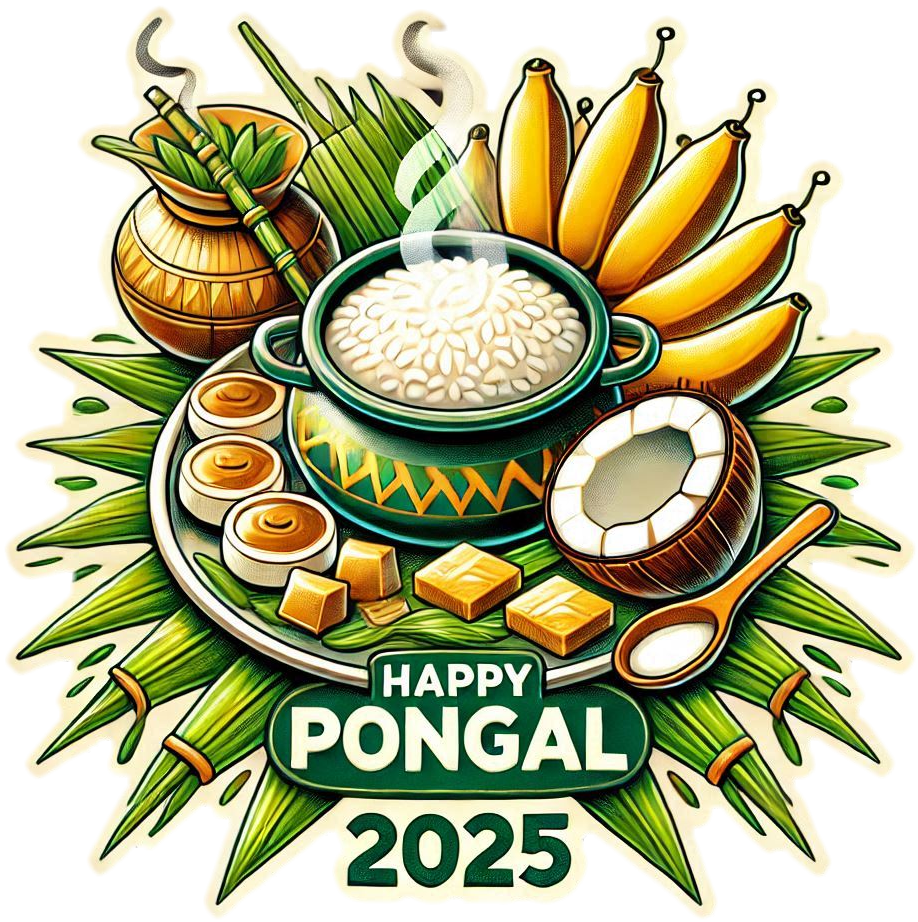 traditional pongal wishes png for festival cards