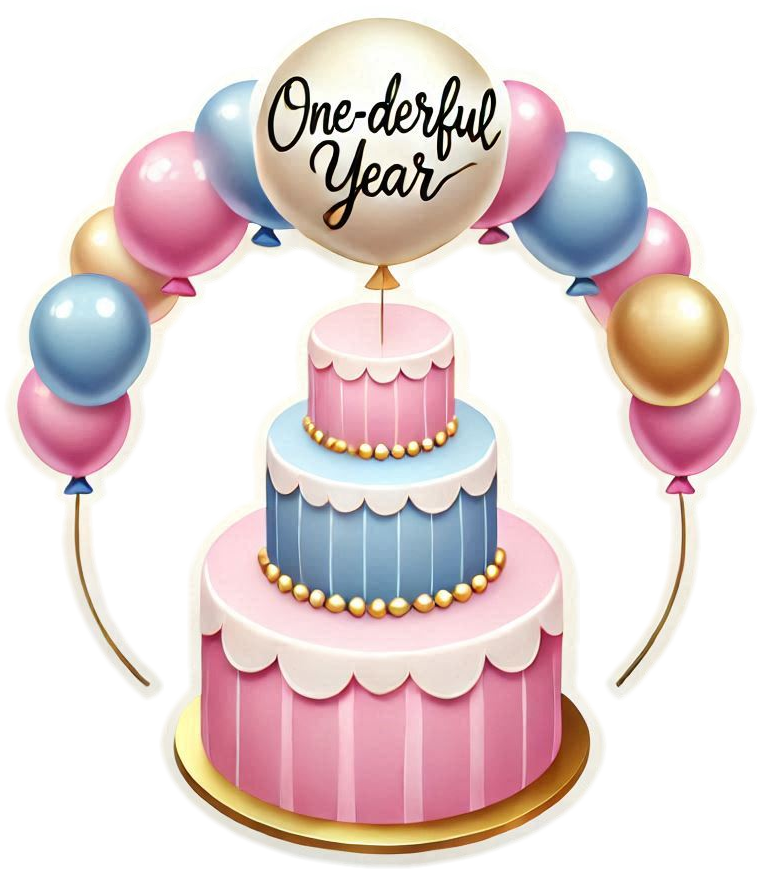 transparent 1st birthday cake png for social media