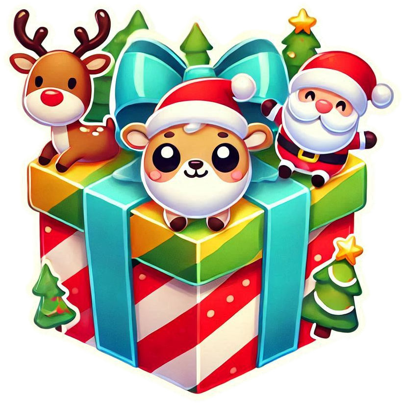 transparent christmas gift box illustrations