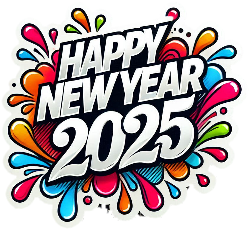 transparent happy new year text png 2025