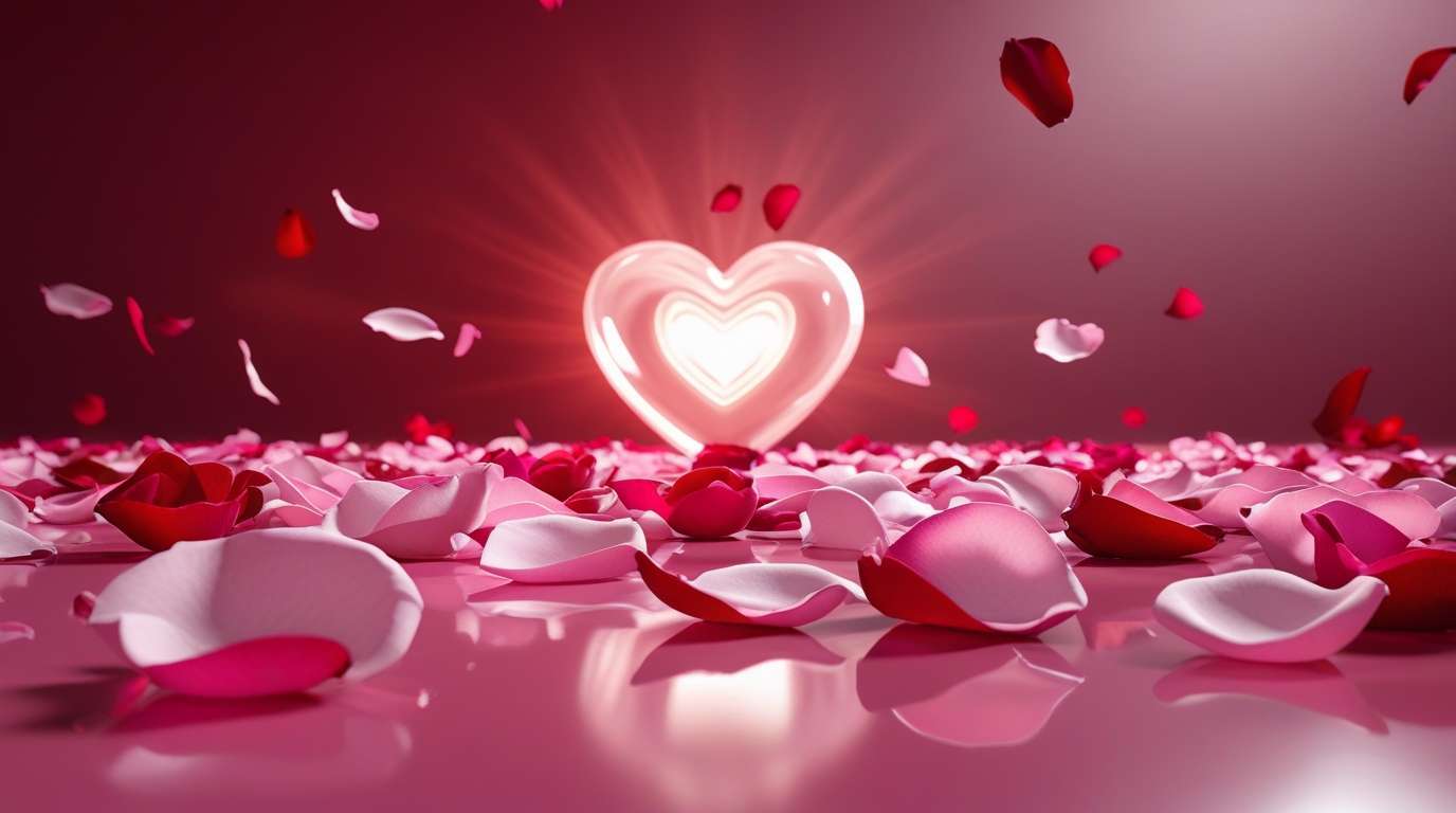 transparent png love background with scattered petals