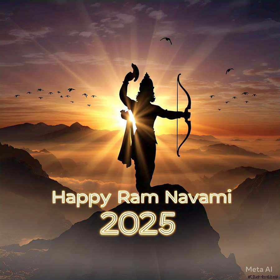 Free Download Trending Ram Navami 2025 Poster With Attractive Text - High Quality Happy Ram Navami 2025 Background