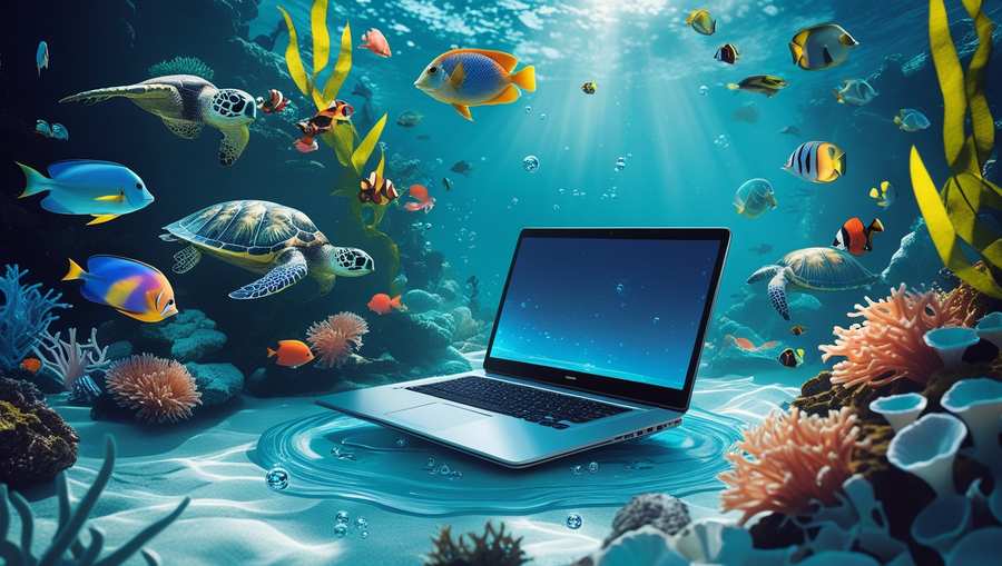 Underwater Sea Life Laptop Wallpaper - Royalty Free Laptop Wallpaper Image | Pngmagic Free Download Underwater Sea Life Laptop Wallpaper - High Quality Laptop Wallpaper Background
