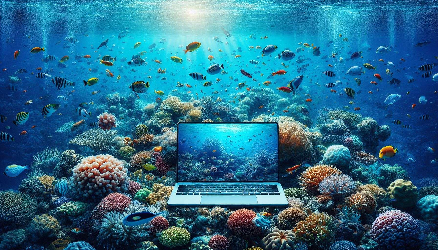 underwater-themed laptop background images with marine life and coral reefs