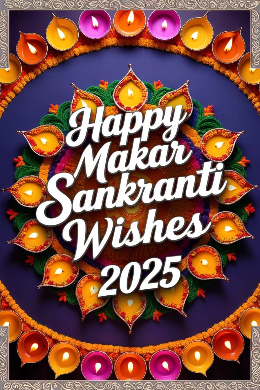 unique graphic design for happy makar sankranti wishes 2025