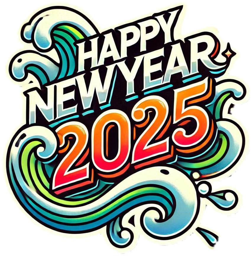 unique happy new year 2025 text png templates