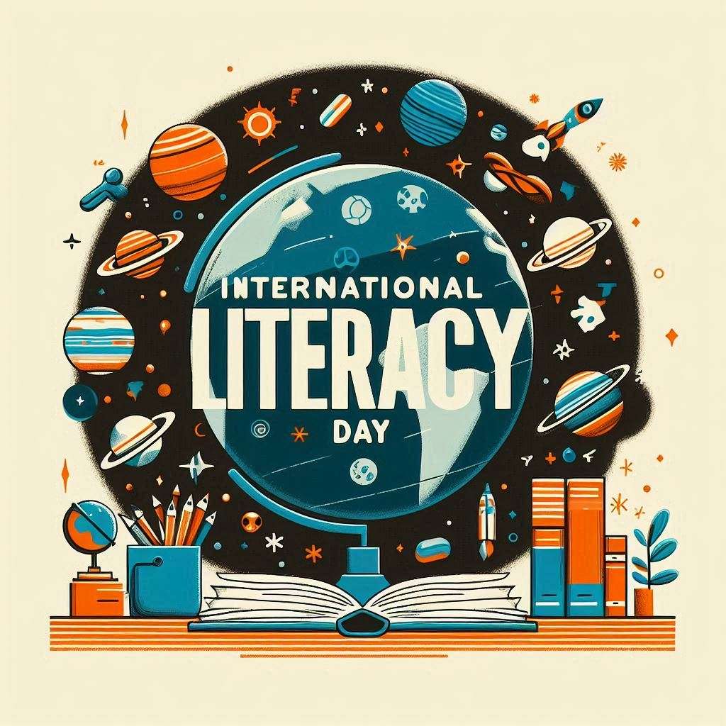 unique international literacy day vector art for educational materials