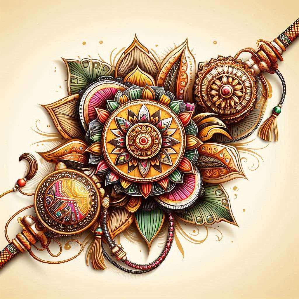 unique raksha bandhan images with religious and traditional symbols