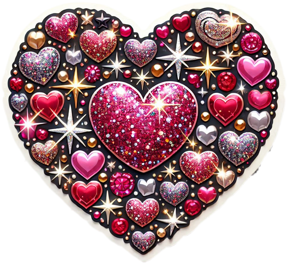 valentines day glitter heart png background