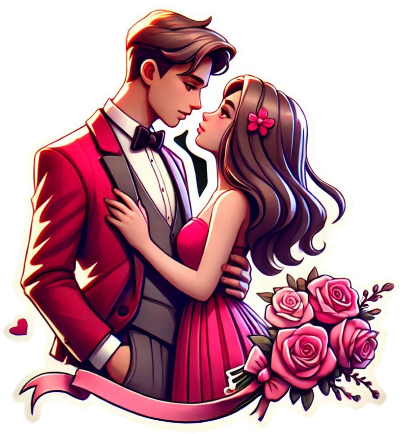 valentines day kissing couple png image