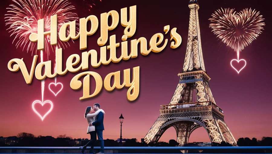 valentines day romantic couple images with heart effects for social media