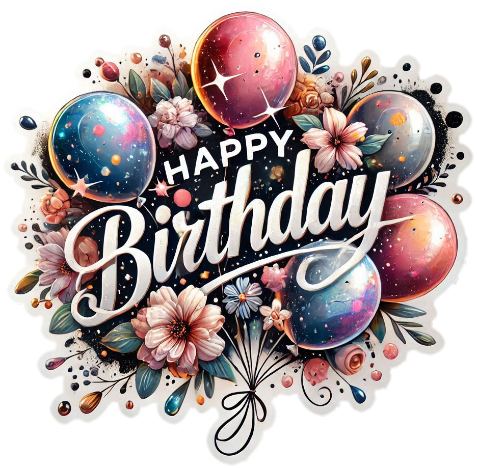 vibrant balloon happy birthday text images download