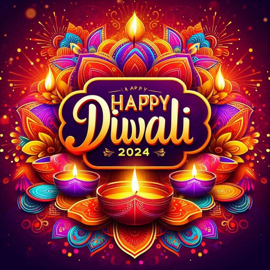 vibrant happy diwali 2024 hd images for cards