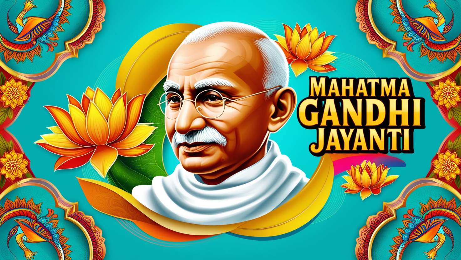 vibrant mahatma gandhi jayanti wishes graphics for digital use