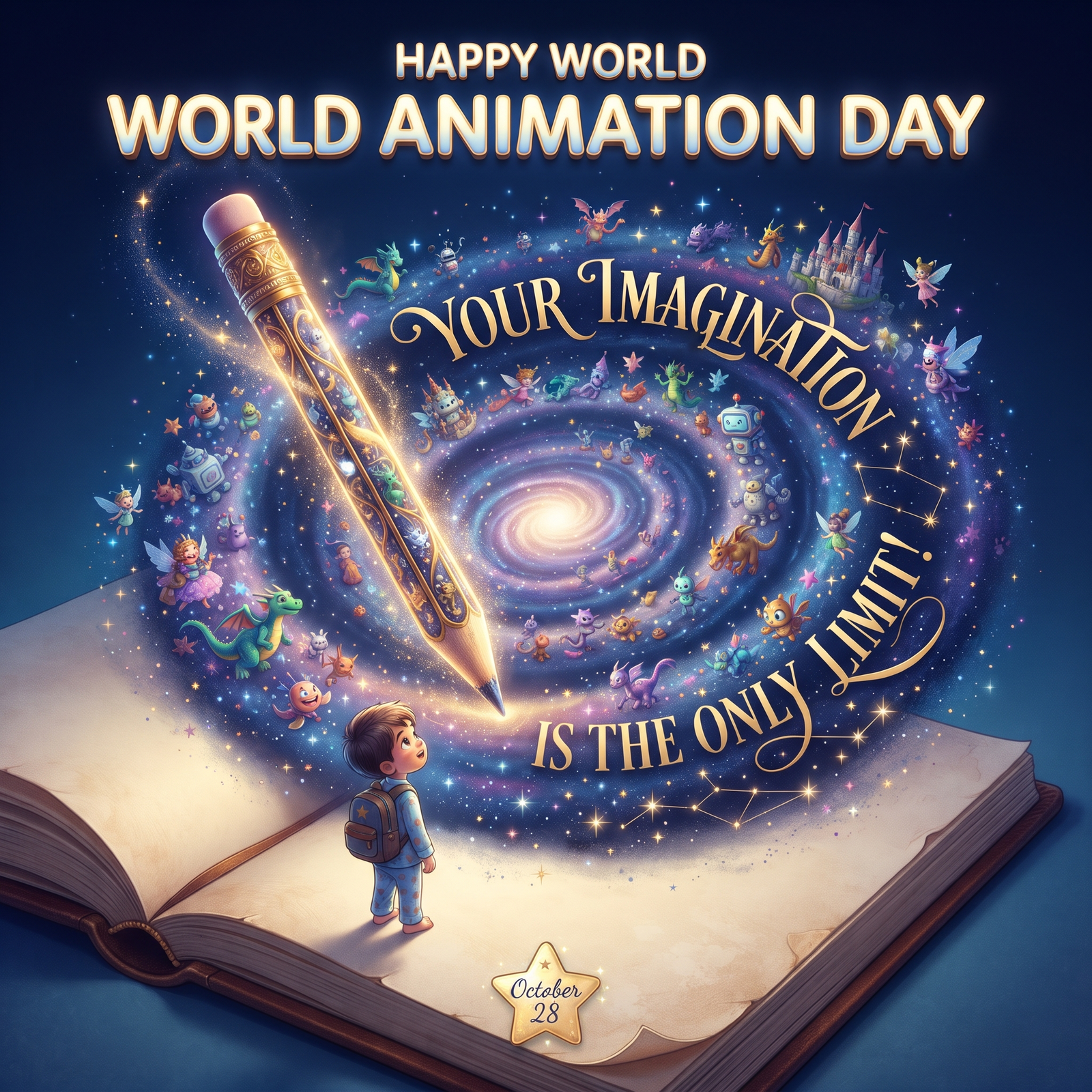 Fantasy Invite Design World Animation Day 2026 Fantasy Cartoon World (HD) – Free