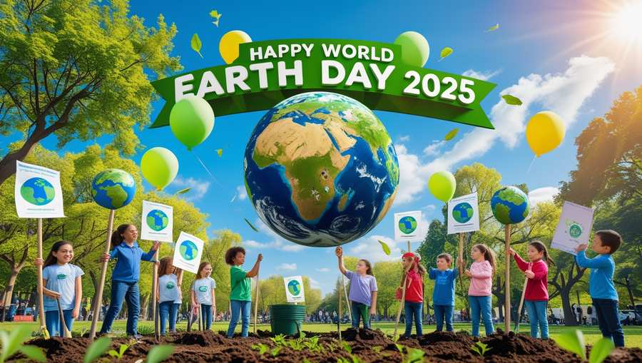 World Earth Day 2025 illustrated graphic design