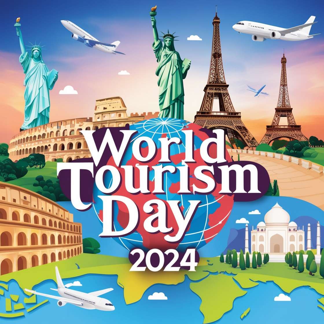 Download Free world tourism day 2024 postcard images for free download for websites, slideshows, and designs | royalty-free and unlimited use.