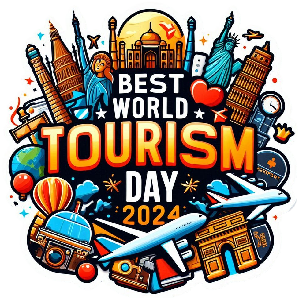 Download Free world tourism day 2024 transparent logo png for marketing for websites, slideshows, and designs | royalty-free and unlimited use.