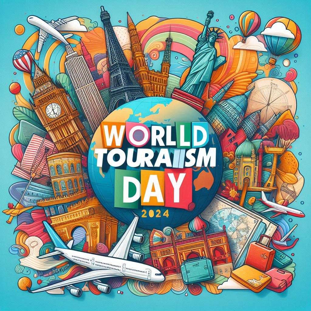 world tourism day 2024 travel-themed greeting cards download