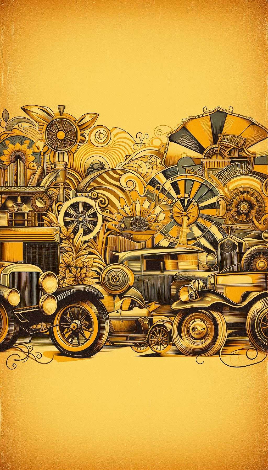 yellow vintage wallpaper background images for retro designs