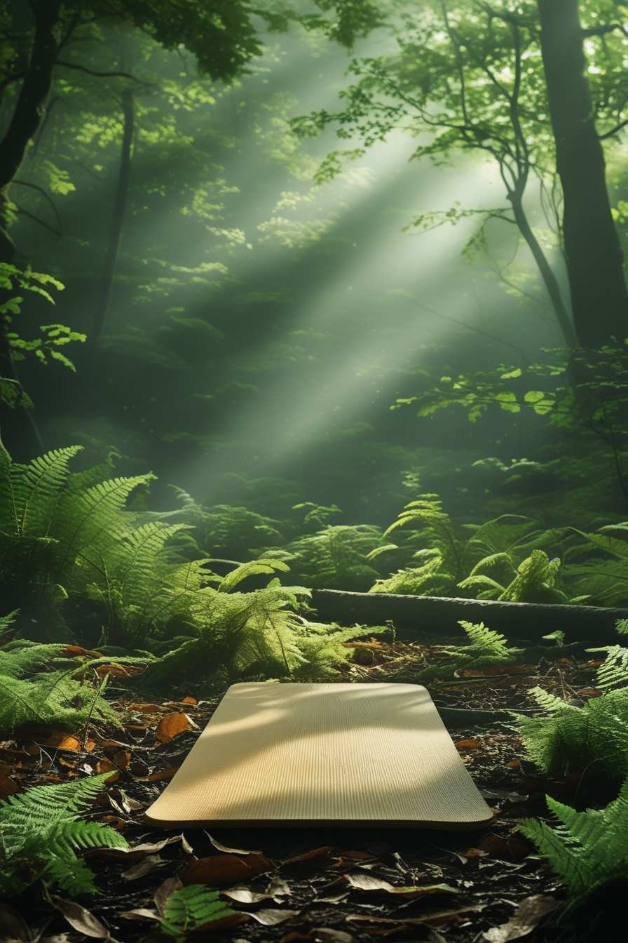 Yoga Background with Greenery and Nature Theme