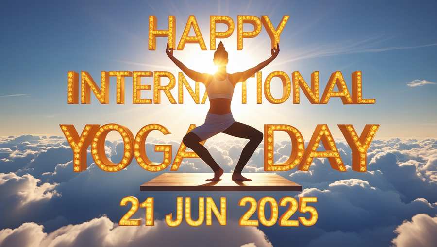 Yoga Day Image With Greeting Text In Hindi Font - Royalty Free Wishes Image | Pngmagic Free Download Yoga Day Image With Greeting Text In Hindi Font - High Quality Wishes Background