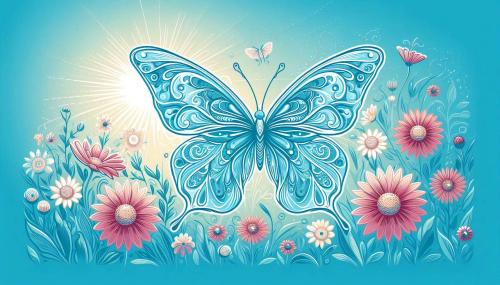 beautiful light blue nature backgrounds for wallpapers with butterfly