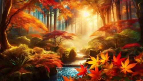 beautiful nature background with colorful autumn leaves