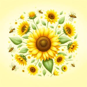 bright yellow sunflower background design