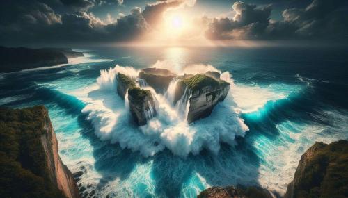 dynamic nature background with crashing ocean waves