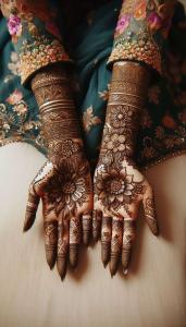 elegant mehndi design for engagement ceremonies