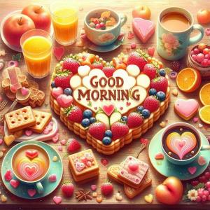 good morning wishes with sweet messages and heart-shaped images