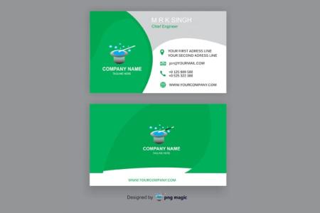 green white professional business card design