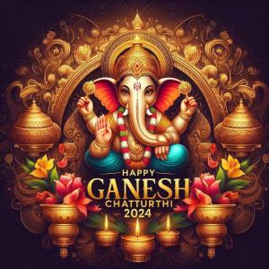 happy ganesh chaturthi 2024 creative photo frames