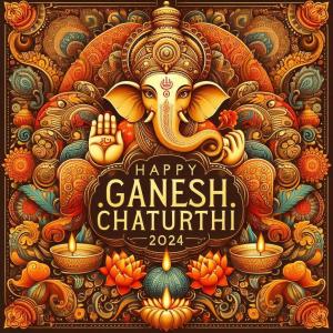 happy ganesh chaturthi 2024 traditional pattern images