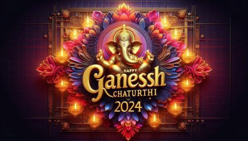 happy ganesh chaturthi modern 3d style