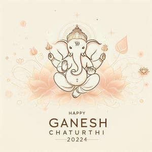 happy ganesh chaturthi vintage poster style