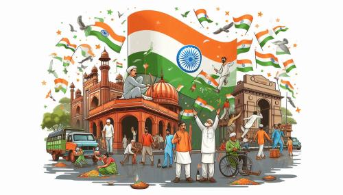 happy independence day in india with the indian flag representing indian culture