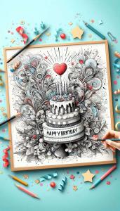 unique happy birthday image download with artistic illustrations