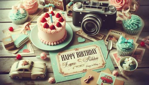 vintage-themed happy birthday image download for retro lovers