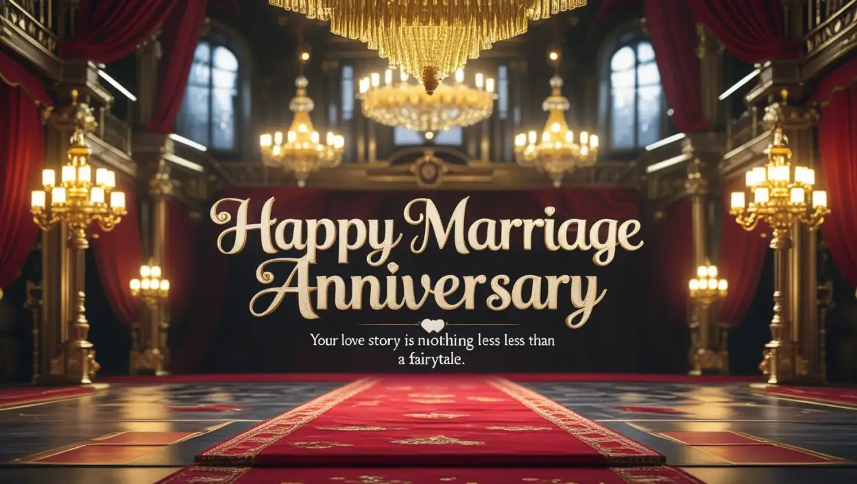 10th anniversary status with golden theme