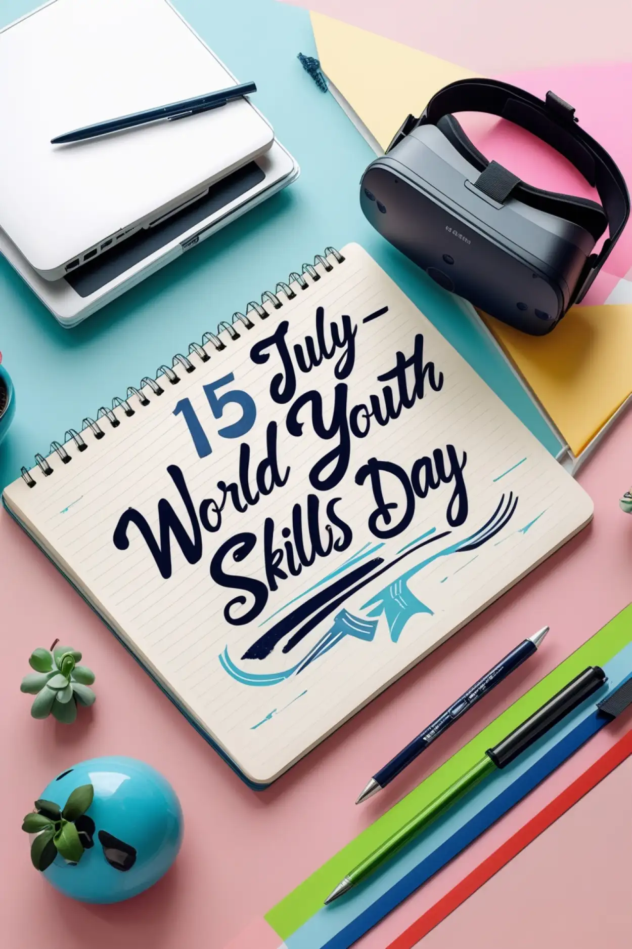 15 July World Youth Day Educational Banner - Royalty Free World Youth Skills Day Image | Pngmagic Free Download 15 July World Youth Day Educational Banner - High Quality World Youth Skills Day Background