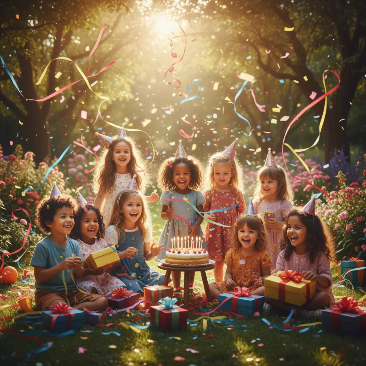 3d cartoon children day celebration background