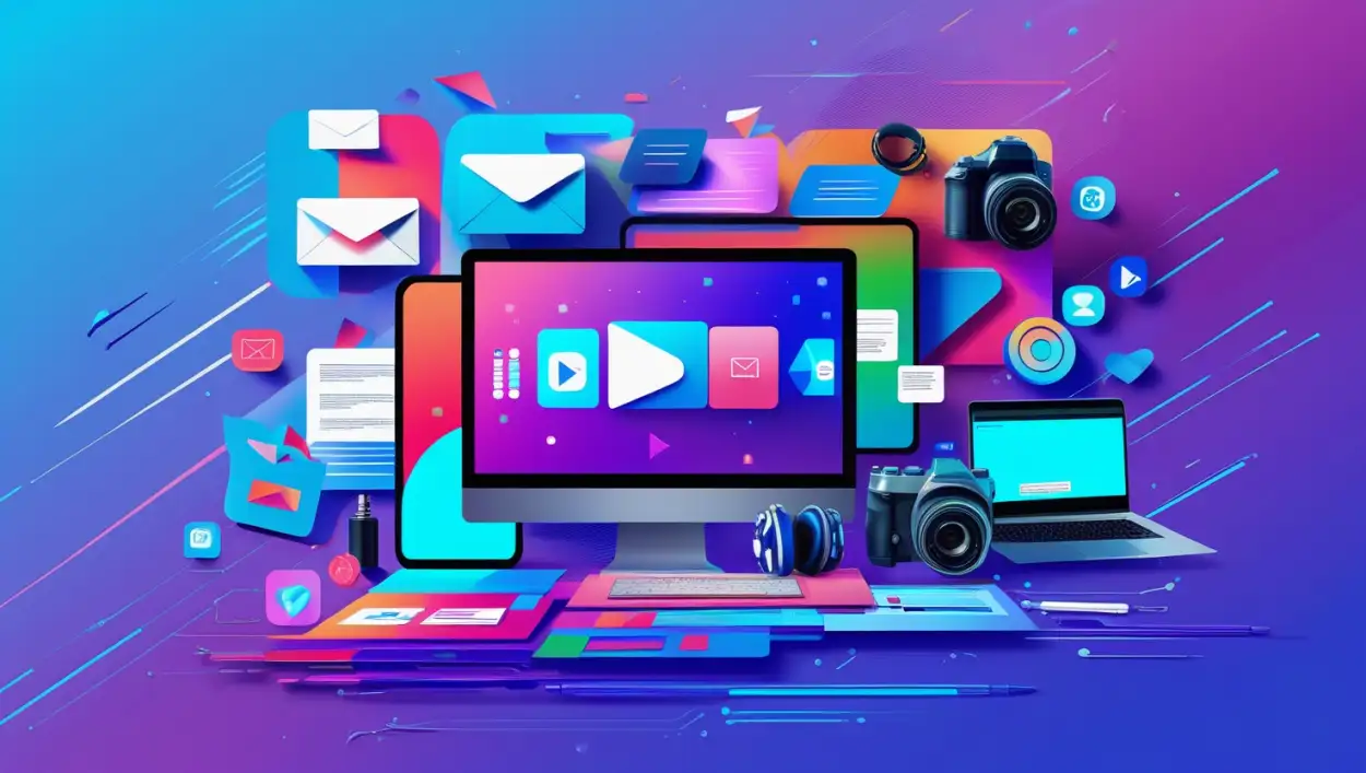 3D digital marketing concept background