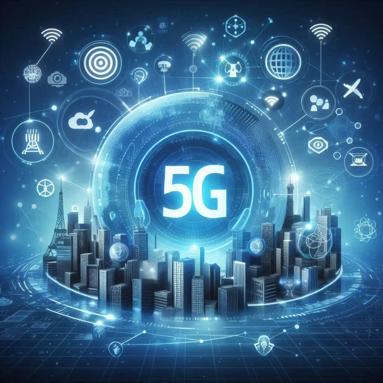 Free Download 5G Network Technology Background With Wireless Connectivity - High Quality Technology Background Background