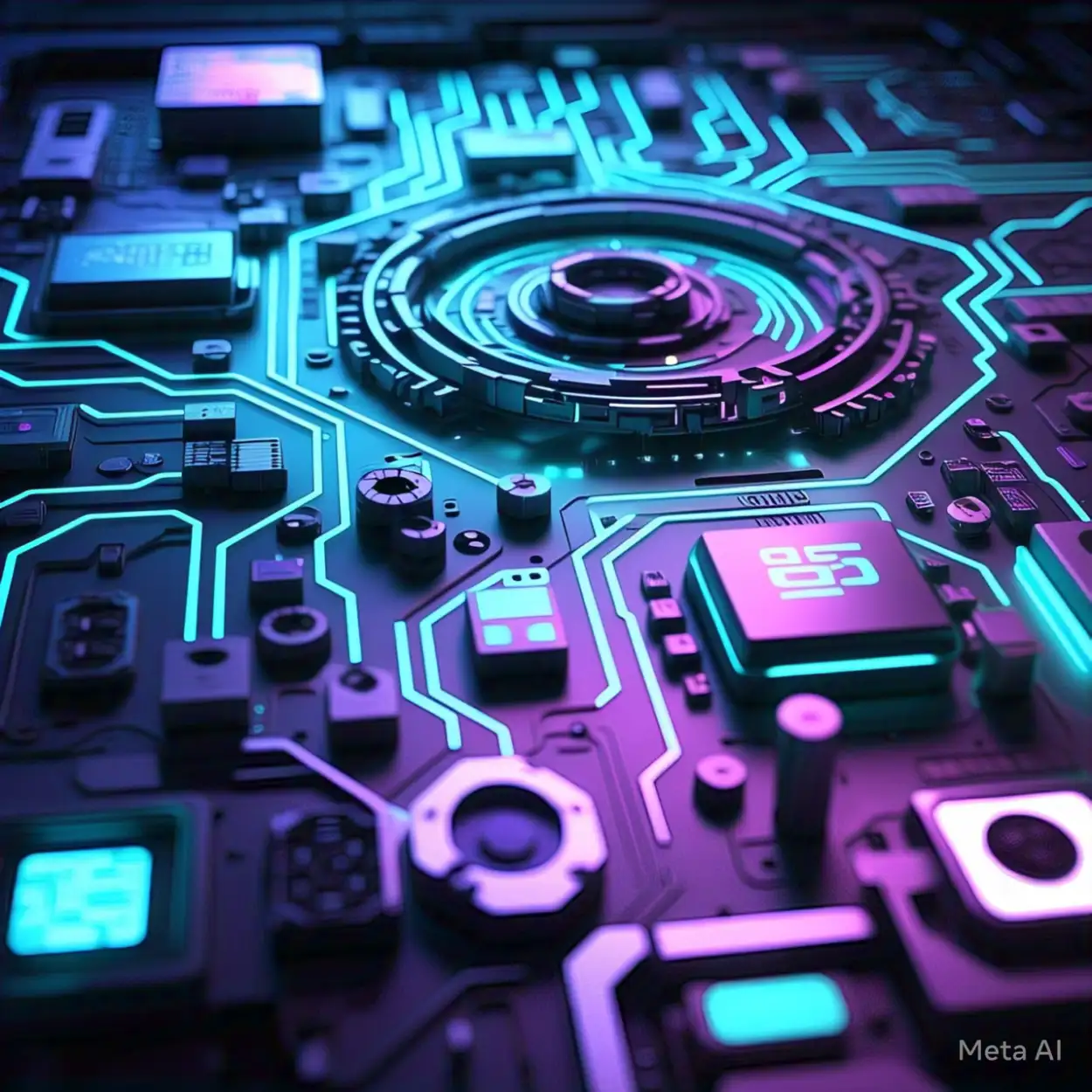Abstract AI technology background with neural network design