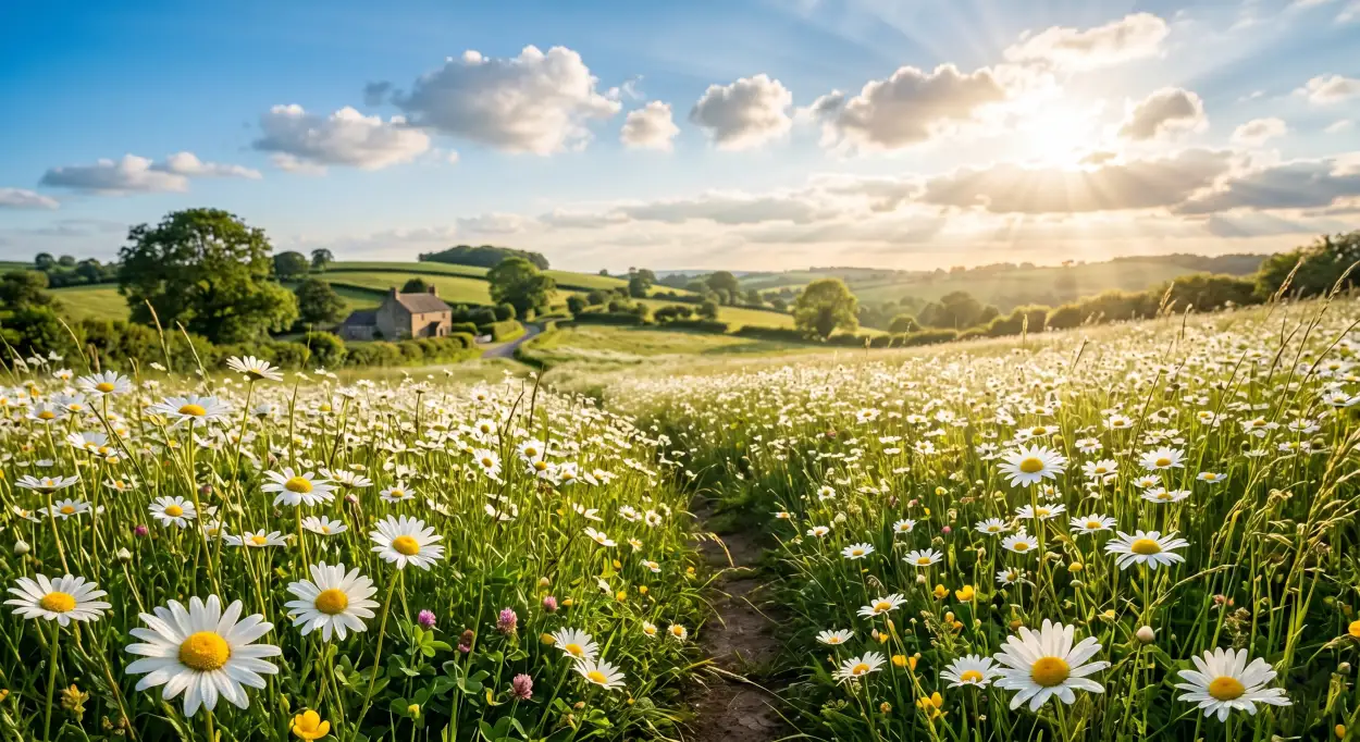 Free Download Aesthetic Summer Wallpaper With Daisies - High Quality Summer Aesthetic Wallpaper Image