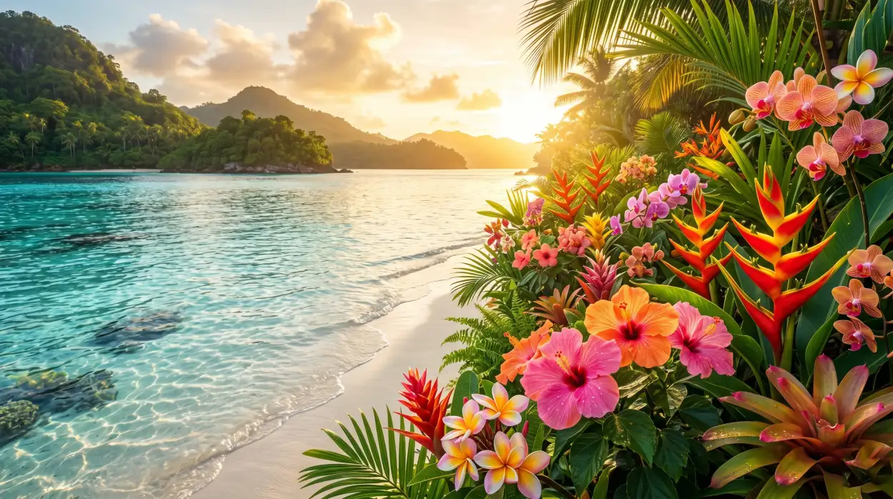 Free Download Aesthetic Summer Wallpaper With Floral Beach Vibes - High Quality Summer Aesthetic Wallpaper Image