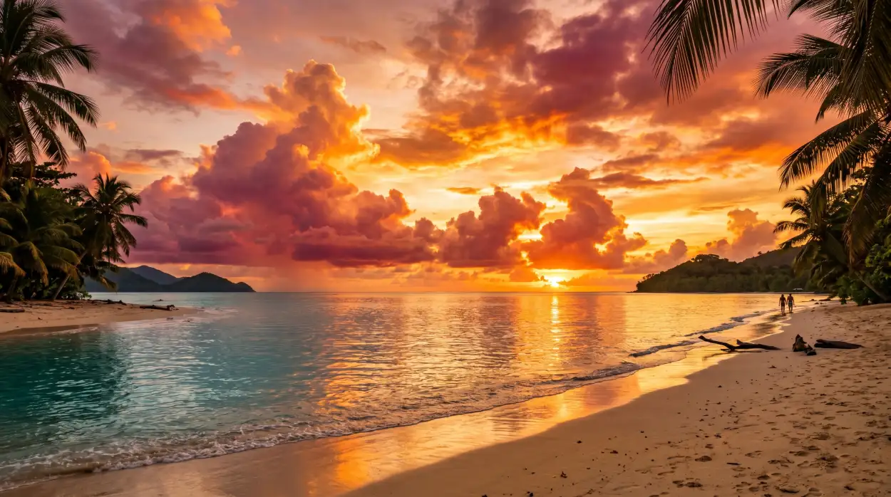 Free Download Aesthetic Summer Wallpaper With Glowing Sunset - High Quality Summer Aesthetic Wallpaper Image