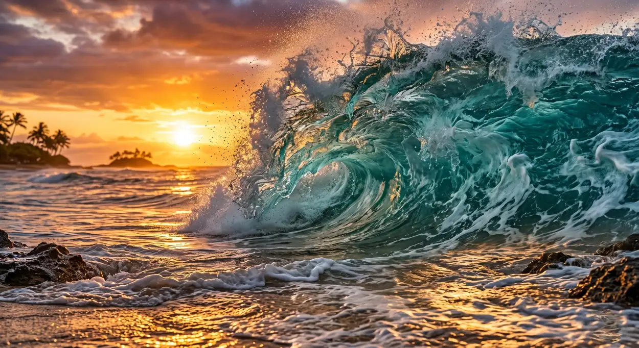 Free Download Aesthetic Summer Wallpaper With Ocean Waves - High Quality Summer Aesthetic Wallpaper Image